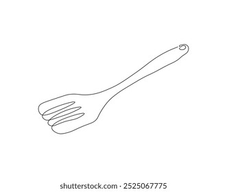 Continuous line drawing of spatula. Single line illustration of kitchen spatula design. Kithcen equipment, Kitchenware concept. Editable outline 