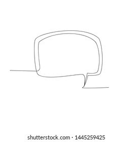 continuous line drawing of speech bubble. isolated sketch drawing of speech bubble line concept. outline thin stroke vector illustration