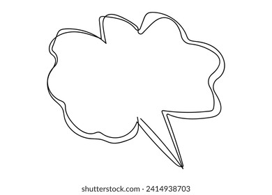 Continuous line drawing of a speech bubble