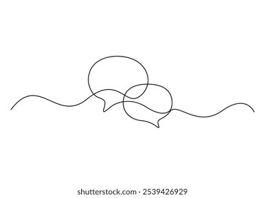 Desenho de linha contínua da ilustração de vetor de doodle de bolha de fala