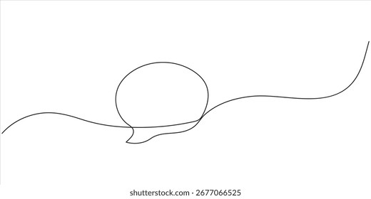 Desenho de linha contínua de balão de fala, Ilustração de bobble de fala desenhado com contorno. dois balões de mensagem de diálogo sinal social um desenho de linha arte design vetor