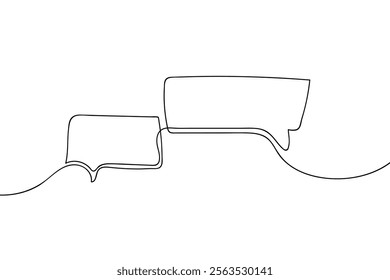 Continuous Line Drawing of Speech chat Bubbles with Minimalist Style