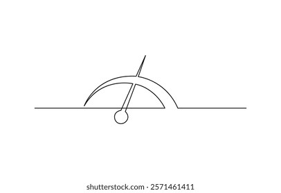Continuous line drawing of speedometer. Speedometer Abstract background drawn with one line, Vector illustration.