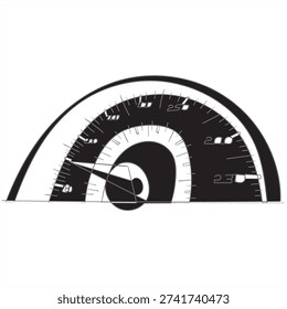 continuous line drawing speedometer illustration