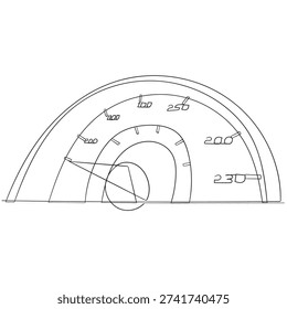 continuous line drawing speedometer illustration