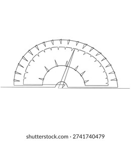 continuous line drawing speedometer illustration