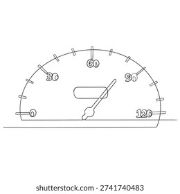 continuous line drawing speedometer illustration