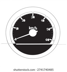continuous line drawing speedometer illustration