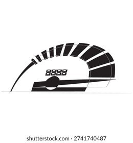 continuous line drawing speedometer illustration