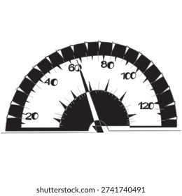 continuous line drawing speedometer illustration
