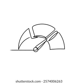 continuous line drawing speedometer ilustration
