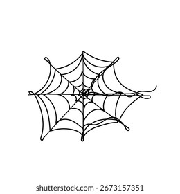 continuous line drawing spider web cobweb drawn icon