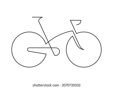 Continuous line drawing of sport bicycle on a white background. Vector illustration