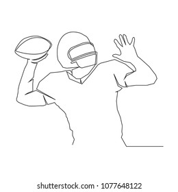 Continuous line drawing of sports American football vector illustration
