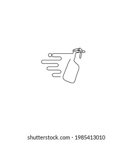 Continuous line drawing of spray with speed design, object one line, single line art, vector illustration