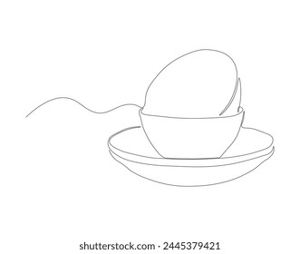 Kontinuierliche Strichzeichnung des Stapels von Schalen. Eine Reihe Schalen. Küchengeschirr-Konzept Continuous Line Art. Editable Outline.
