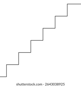 Continuous line drawing of the stairs going up and down. up the ladder. achievement. climbing. success. steps up and down