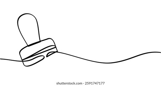 continuous line drawing of stamp symbol. abstract line art illustration