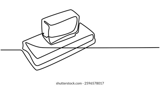 continuous line drawing of stamp symbol. abstract line art illustration, Rubber stamp Drawing, Stamp Line Style Icon Design, Stamp one line drawing. 