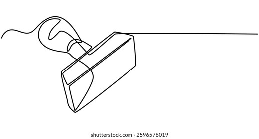 continuous line drawing of stamp symbol. abstract line art illustration, Rubber stamp Drawing, Stamp Line Style Icon Design, Stamp one line drawing. 