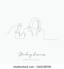 continuous line drawing. standing business woman. simple vector illustration. standing business woman concept hand drawing sketch line.