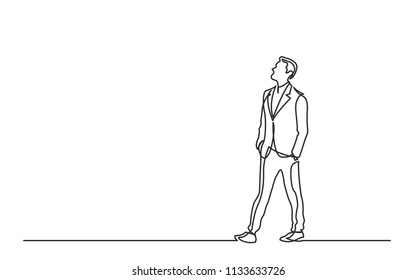 Continuous One Line Drawing Young Man Stock Vector (Royalty Free ...