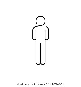 continuous line drawing of standing businessman vector icon, Sign symbol