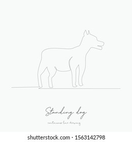 continuous line drawing. standing dog. simple vector illustration. standing dog concept hand drawing sketch line.