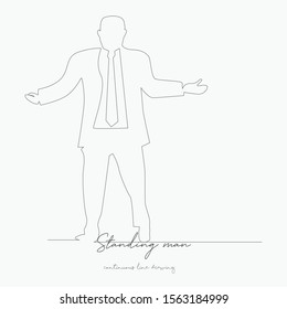 continuous line drawing. standing man. simple vector illustration. standing man concept hand drawing sketch line.