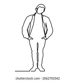 continuous line drawing standing