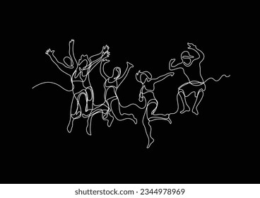 continuous line drawing standing men