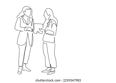 continuous line drawing of a standing team of professionals, a vector illustration of a business concept.