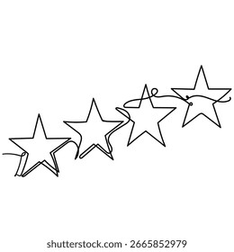 continuous line drawing star shape illustration