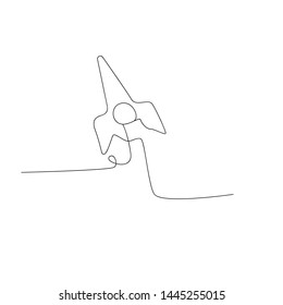 continuous line drawing of start up rocket. isolated sketch drawing of start up rocket line concept. outline thin stroke vector illustration