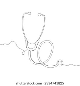 Continuous line drawing of stethoscope