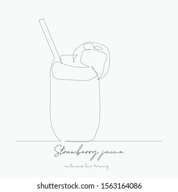 continuous line drawing. strawberry juice. simple vector illustration. strawberry juice concept hand drawing sketch line.