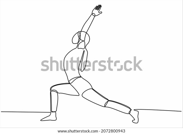 Continuous Line Drawing Stretching Various Concepts Stock Vector ...