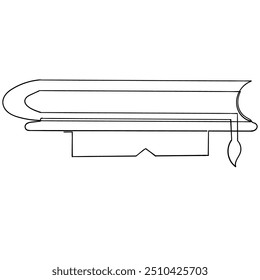 continuous line drawing student graduation icon