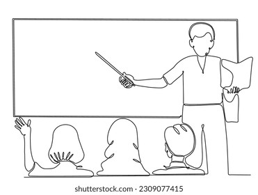 continuous line drawing students hands Leave a comment with your teacher