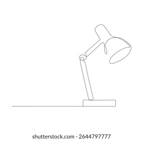 continuous line drawing study lamp, minimalist art vector illustration of back to school concept, back to school illustration