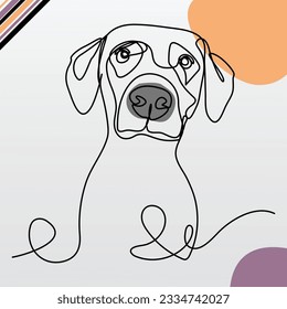 Continuous line drawing style of dog head. Dog head one line drawing minimalist design
