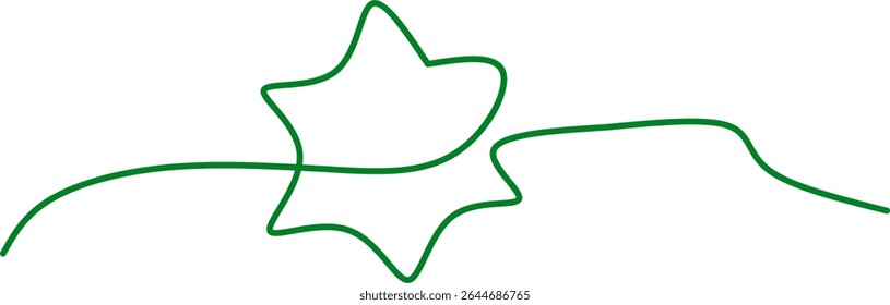 Continuous  line drawing of a stylized star symbol. Modern, minimalist design concept ideal for branding, awards, creativity, holiday themes, or digital art projects.