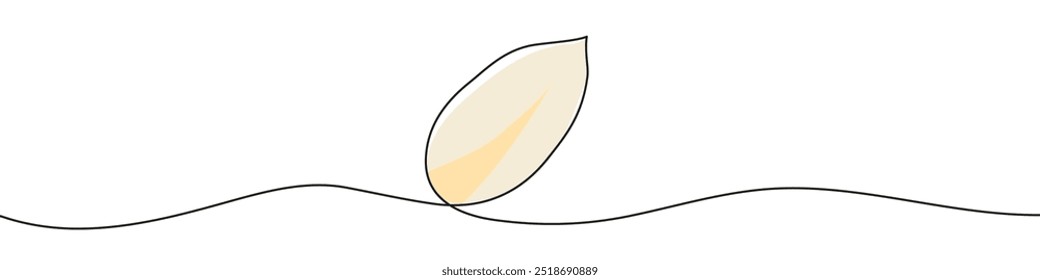 Continuous line drawing of sunflower seed. Single line drawing of a sunflower seed. Line art sunflower seed. Vector illustration.