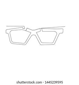 continuous line drawing of sunglass. isolated sketch drawing of sunglass line concept. outline thin stroke vector illustration