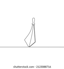 Dibujo de línea continua de la espada, diseño de icono de garabato, objeto de una línea, arte de una sola línea, ilustración vectorial
