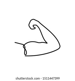 Continuous line drawing symbol power female showing fist Vector illustration