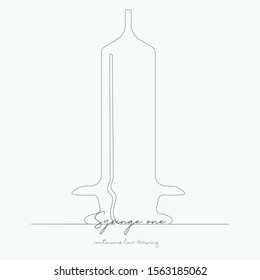 continuous line drawing. syringe one. simple vector illustration. syringe one concept hand drawing sketch line.