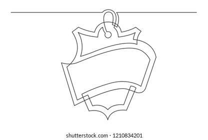 continuous line drawing of tag label design