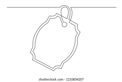 continuous line drawing of tag label design