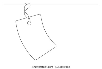 Continuous Line Drawing Of Tag Label Design